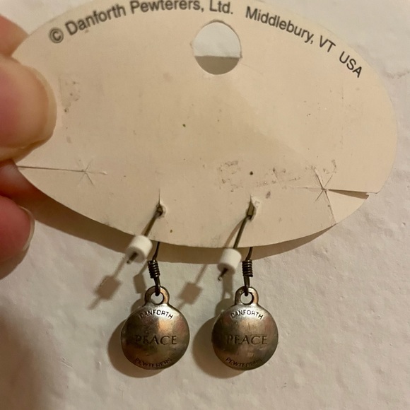 NWOT Danforth Pewter Engraved Earrings - Picture 6 of 8